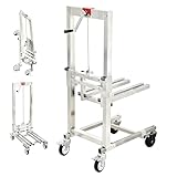 Transpaleta portátil con marco de acero de plegado rápido, capacidad de carga de 60 kg y elevación manual de 85 cm para un fácil manejo de armarios, electrodomésticos y tareas diarias