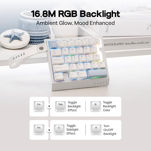 Image of MechLands AJAZZ AK029 One Handed Gaming Keyboard, 8Khz Polling, 29 Keys Rapid Fast Wired Keyboard, SOCD & DKS, Magnetic Switch, Adjustable Actuation, RGB Backlits, Aluminum Plate (White Blue)