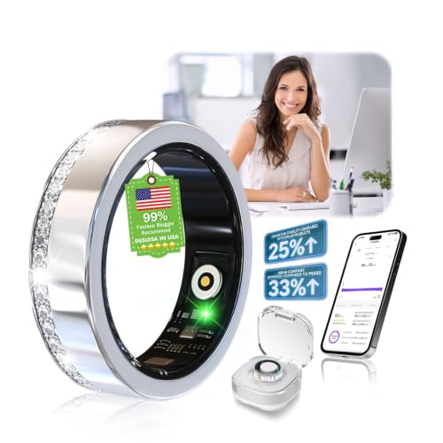 Image of 10 Gen Diamond Smart Ring and Wireless Charging Case【Industry Ranking No.1 - 0 Measurement Error】 2026 Smart Ring for Women & Men for Sleep Tracking Wearable Device,Fitness Ring 7#