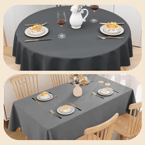 Nappe Rectangulaire Anti Tâche Gris Foncé pour Table