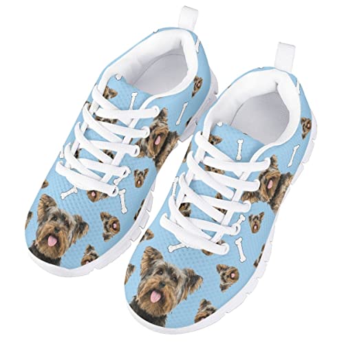 AmzPrint Corgi Print Lightweight Non Slip School Running/Walking Sports Sneakers Lace Up Flat Girls Purple Sneakers Size 53