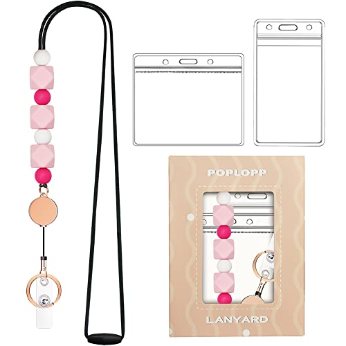 Retractable Lanyards for ID Badges and Keys with 2 Waterproof Card Holders