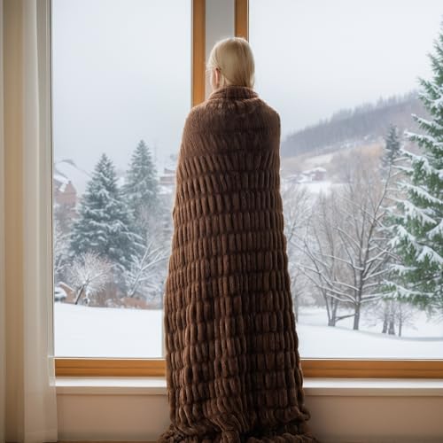 BATTILO Super Soft Faux Fur Throw Blanket for Couch, 50"x60", Double Side by BATTILO HOME - Used condition - Image 8