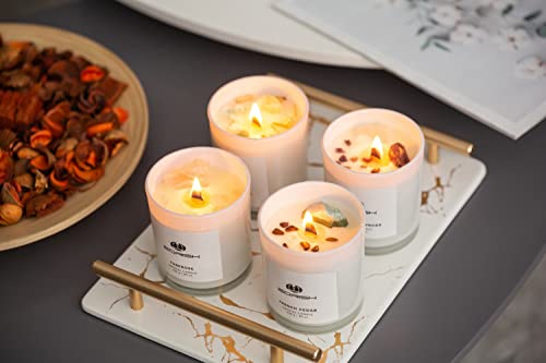 Eorish Wellness Healing Crystal Candles, Wood Wicked Candles With Crystals Inside, Lemon Sage Scented Candles Gifts For Man Woman #TOP4