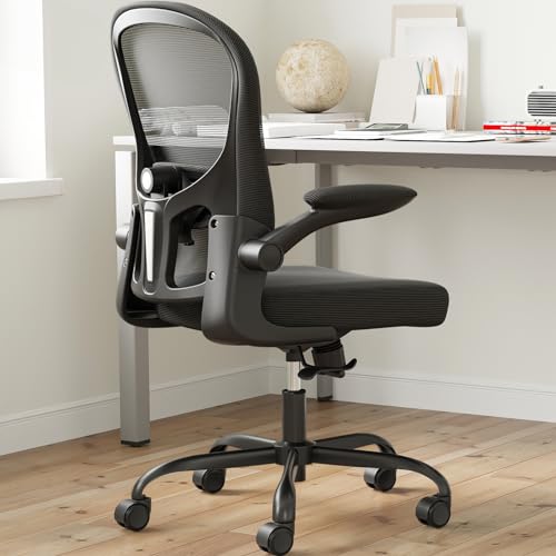 Farini Home Office Chair with Lumbar Support, Ergonomic Design Desk Chair,Recline Feature, Height Adjustable, Space Saving,Black