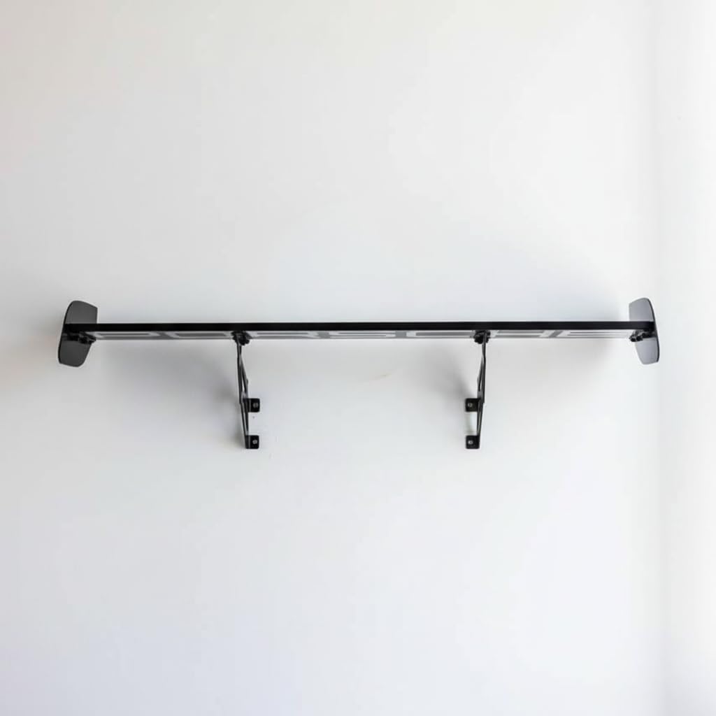 GT3RS Style Automotive Spoiler Wall Shelf, Black Wood with Metal Brackets, 37 Inch Racing Display Shelf for Garage and Man Cave