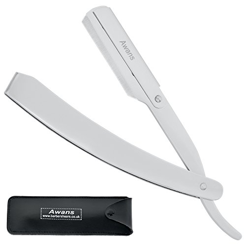 Awans Barber Stainless Steel Razor Straight Edge Shaving Razor Folding Barber Razor Hair Eyebrow Beard Shaver Shaving Tool