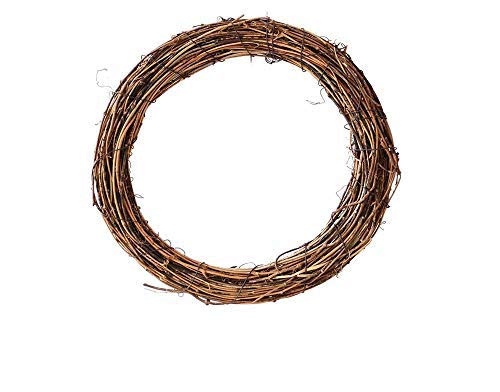 Cratone Couronne décorative en bois de vigne naturel fait à la main Couronne de Noël pour porte Grande couronne en osier Marron 40 cm Cover