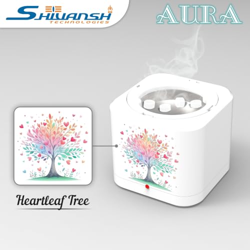 Image of Shivansh Technology Incense Holder Electric Kapoor Dani Camphor Diffuser Burner for Home | Karpuram Bakhoor Oud Aroma Oil & Dhoop Machine | Essential Oil Diffuser for Home (White) (Heartleaf Tree)