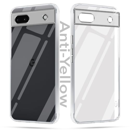 Image of Jkobi Lifetime Anti-Yellow Clear Back Cover Case for Google Pixel 6a (Sleek Hard Crystal | Shockproof and Camera Protection)
