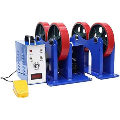 PreAsion 110V Tank Turning Welding Rolls Linkage Roller, Rotary Welding Positioner with 0.8"-32" Working Diameter Adjustable, 2200 LB Loading Capacity, for Welding Equipment Support, PU Rollers Cover
