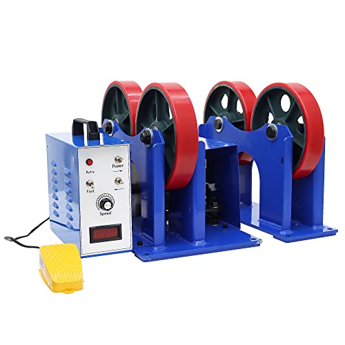 PreAsion 110V Tank Turning Welding Rolls Linkage Roller, Rotary Welding Positioner with 0.8"-32" Working Diameter Adjustable, 2200 LB Loading Capacity, for Welding Equipment Support, PU Rollers