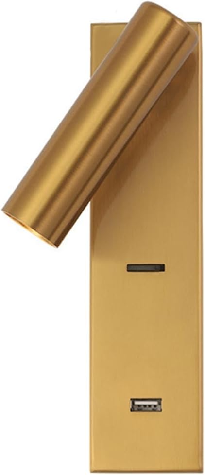 Tyatocepy Draaibare Opvouwbare Lamp Oplaadbare Wandlamp Hotel Engineering Nachtkastje Wandspot Binnen Decoratieve Lamp (Goud)