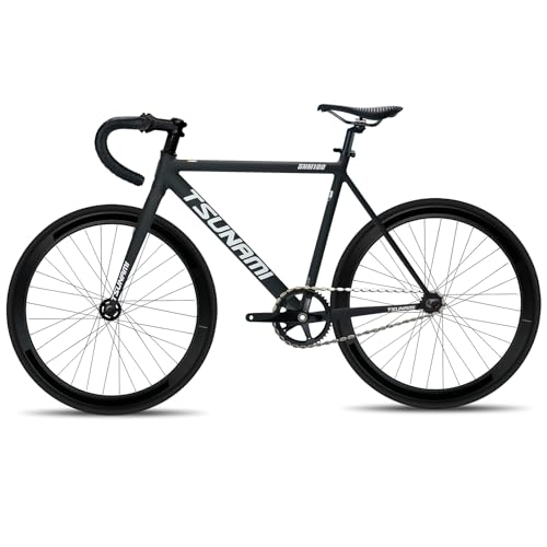 BSFHQS 700C Fixed Gear Bike Frameset 49CM 52CM 55CM 58CM Aluminum Alloy Racing Track Bike Frame C Brake Bike Frame Quick Release Frame 100/120mm QR(Matte Black B,52cm)