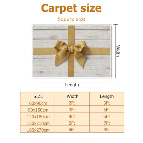 Tapis de chambre beige saisonnier 1,8 x 2,7 m avec grand imprimé rustique rectangulaire - 3