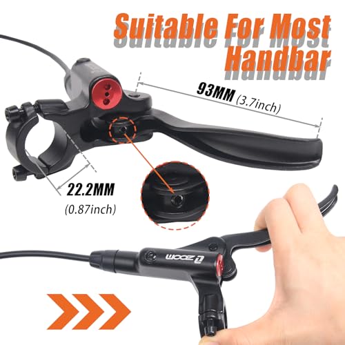 Image of BUCKLOS 4-Piston MTB Hydraulic Brake Set, Front 800mm Rear 1400mm Hydraulic Disc Brake Kit for MTB(Pre-Bled, Included Original Pads)