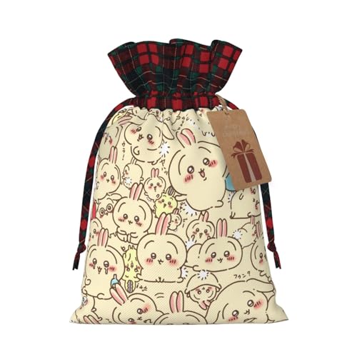 ギフトバッグ ちいかわ うさぎ 巾着袋 ラッピング袋 引きひも袋 軽量 コンパクト 巾着バッグ 収納袋 小物入れ トラベルポーチ ジュエリーポーチ 小物収納 携帯用 大容量 おしゃれ かわいい 人気 誕生日 記念日 プレゼント 12*17.5cm