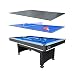 RACK Scorpius 7-Foot Multi-Game Pool Table (Blue Felt with Black Body) - Full-Size Billiards with Table Tennis Top