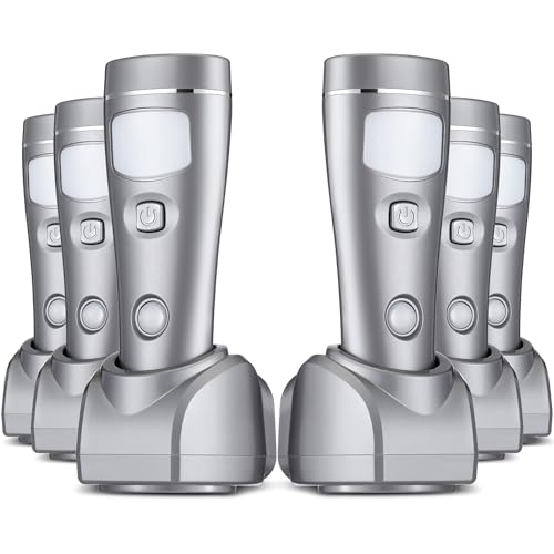 Enhon 6 Pack Rechargeable 4-in-1 LED Emergency Lights, Plug-in Flashlights with Motion Sensor Night Light, Auto-On Power Failure Light for Home, Hurricane, and Outage Supplies