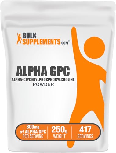 BulkSupplements.com Alpha GPC Powder - Choline Supplements, Alpha GPC 300mg - Unflavored & Gluten Free, 600mg per Serving, 250g (8.8 oz) (Pack of 1)