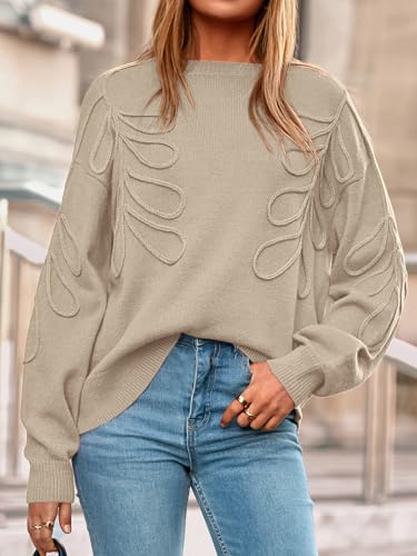 PRETTYGARDEN Womens Oversized Sweater 2025 Crewneck Long Sleeve Ribbed Knit Pullover Sweaters Tops Fall Fashion Outfits3