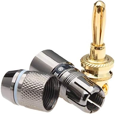 Davitu Electrical Equipments Supplies - 12/24Pcs Pure Copper Banana Plug Head Gold Plated Speaker Adapter Screw Speaker Male Plugs Audio Terminals Connector - (Color: 12 Pairs)
