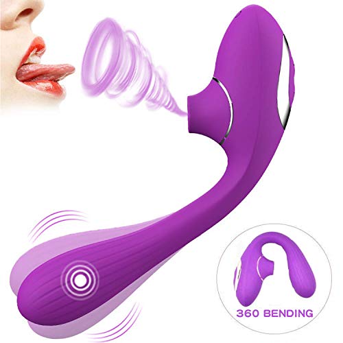 Succiónạdor de Clítóris, Vibrạdórés Puntó G para Mujer Vibrạdór Clítóris con 10 Modos de Vibración/Juguétés Séxuạlés (Purple)