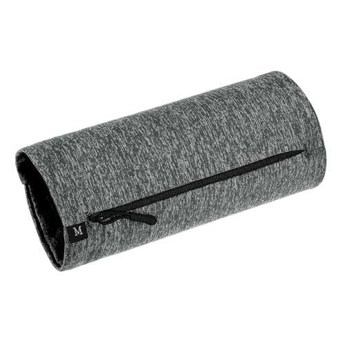 Brassard de sport PATIKIL gris lin taille M avec poche zippée pour course à pied