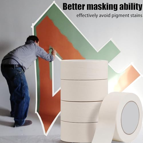 Image of TOTDTDA Masking Tape 2 Inch, 2 Inches X 55 Yards X 2 Rolls. | 2 Packs White Masking Tape Bulk for General Purpose Use, 110 Total Yards.