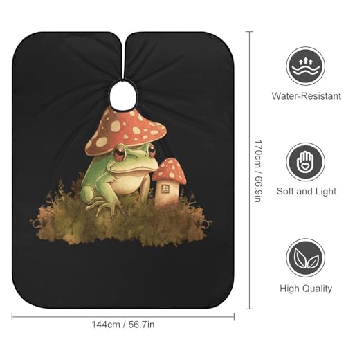 Capa para Corte de Pelo con Diseño Mushroom House y Rana miniatura 2