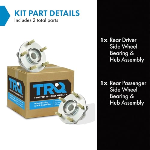 Image of TRQ 2 Piece Rear Wheel Bearing & Hub Assembly Set Compatible with 2005-2012 Mitsubishi Eclipse 2004-2012 Galant