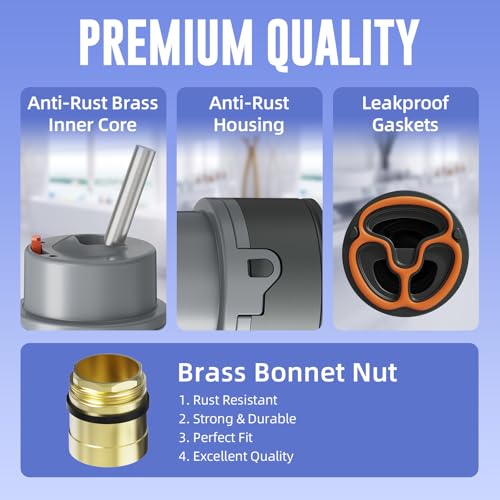 Image of RP50587 Cartridge Replacement for Delta Most DST Single Handle Kitchen and Bathroom Faucets, Compatible with 36mm DIAMOND Seal Technology Models, Includes RP51503 Bonnet Nut