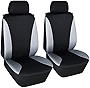 Elantrip Waterproof Front Car Seat Covers Set Universal Fit Bucket Seat Protector Airbag Compatible for Cars SUVs Trucks Vans, Gray and Black 2 PCS