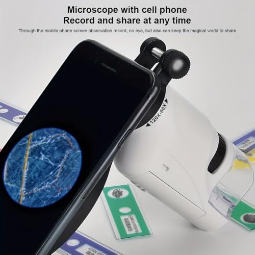 Hatende Portable Kids Microscope,Handheld Microscope for Kids with Dual LED Lights, Easy Focus Pocket Microscope for Indoor & Outdoor Nature Exploration Kids Toys for Boys & Girls - Image 3