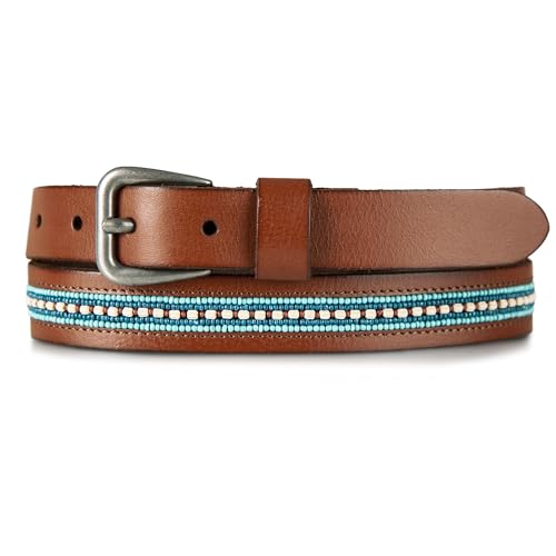 Image of Lucky Brand Women's Western Leather Belt | Classic | Fashion | Vintage | Buffalo Leather | Western-Inspired