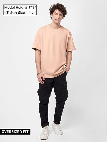Image of The Souled Store Men Salmon Solid Bomber Neck Polos
