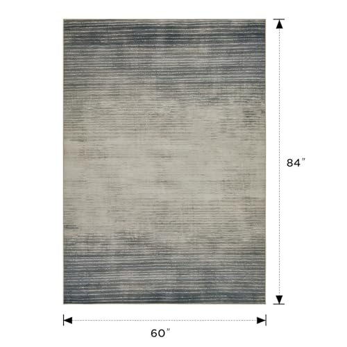Tapete Joydeco Abstracto Moderno 5x7 Beige, Blanco y Gris miniatura 2