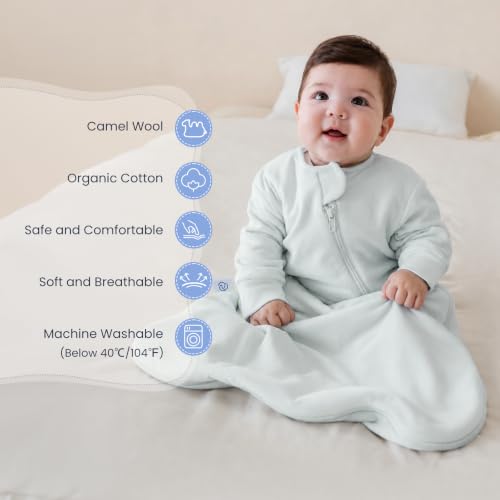 Image of Unisex Sleeping Bag for Babies and Toddlers 1.0 Tog Sleep Sack 0-6 Months, Newborn Sleep Sack, Wearable Blanket Baby, One Piece Long Sleeves, Gifts for Baby