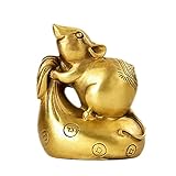 WQQLQX Statue Reine Kupfer-Maus-Skulptur-Dekoration, Dekoration, Zodiac-Maus-Dekoration, Tuch Känguru-Geld, Känguru-Handwerk-Dekoration Skulpturen (Size : 7 * 5 * 7.5cm)