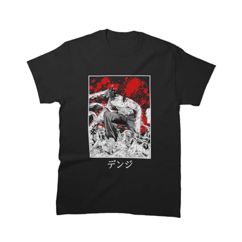 KICHANA Shirts Chainsaw Sleeve Man Cotton Denji Tee Friends Birthday Unisex T-Shirt Presents Gift Holidays Christmas Multicolor