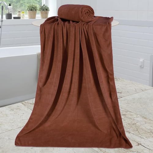 Image of JML Microfiber Bath Towels, Bath Towel 6 Pack(30 inch x 60 inch), Oversized, Soft, Super Absortbent and Fast Drying, Multipurpose Use for Sports, Fitness, Yoga (Brown)