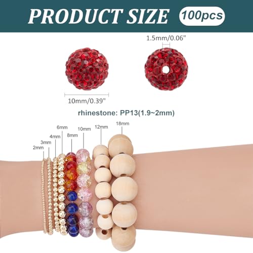Cuentas redondas de diamantes de imitación rojos para diseñar tu propia bisutería de Navidad 3
