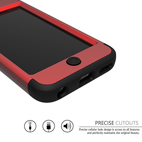 Slmy Ipod Touch 5 Case,Ipod Touch 6 Case,Lovely Elephant Heavy Duty High Impact Armor Case Cover Protective Case For Apple Ipod Touch 5 6Th Generation Red/Black #TOP3