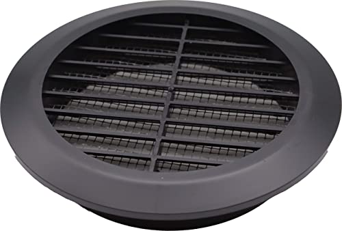 Vent Systems 4'' Inch - Black - Soffit Vent Cover - Round Air Vent Louver - Grill Cover - Built-In Insect Screen - Hvac Vents For Bathroom, Home Office, Kitchen #TOP3