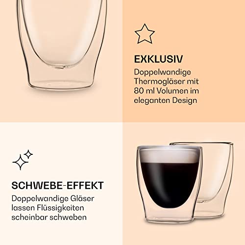 2x 80ml Doppelwand Espressogläser, Thermogläser - Set mit Schwebe-Effekt, auch für türkischen Tee geeignet, DUOS by… - Image 7