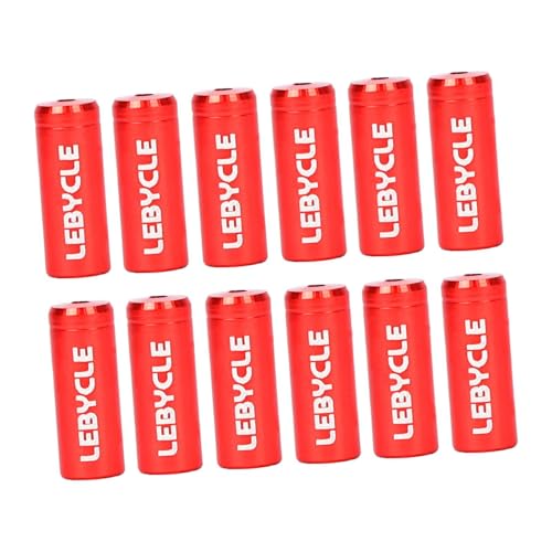 PEWETE 12 個 自転車シフターケーブルエンドキャップ ケーブルエンドクリンプ 4mm ライダー修理簡単取り付け マウンテンバイク サイクリングキャップ キャップフェルール, 赤