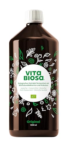 Vita Biosa Kräuter Bio Fermentgetränk 1 L – frisch und sauer – aktiven Milchsäurekulturen und 19 Kräutern aus kontrolliert biologischem Anbau – vegan, zuckerfrei, laktosefrei, Bio-Qualität