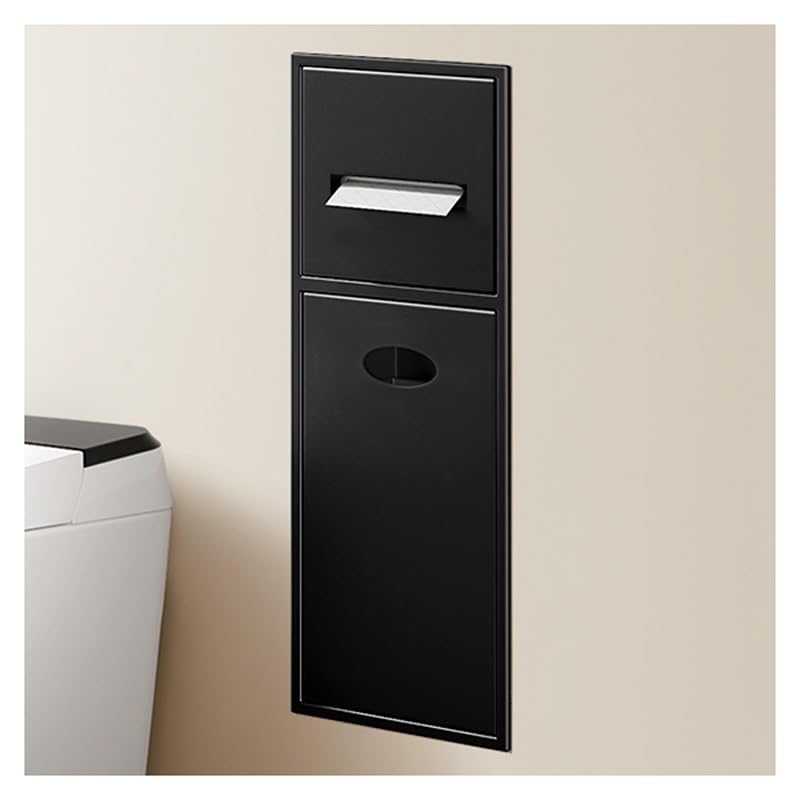 DHXIAMZ Wall-Mounted Shower with Double-Tier Waterproof nizer Shelf Recessed Stainless Steel Bathroom Storage Space-Saving Black Shower Caddy 52x20x13