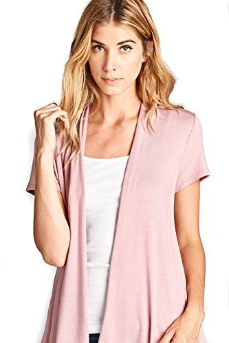 Women's Bamboo Viscose Cardigan - Short Sleeve, Extra Soft, Lightweight Open Front Cardigan - Made In USA (Sizes S-3XL) - View #4