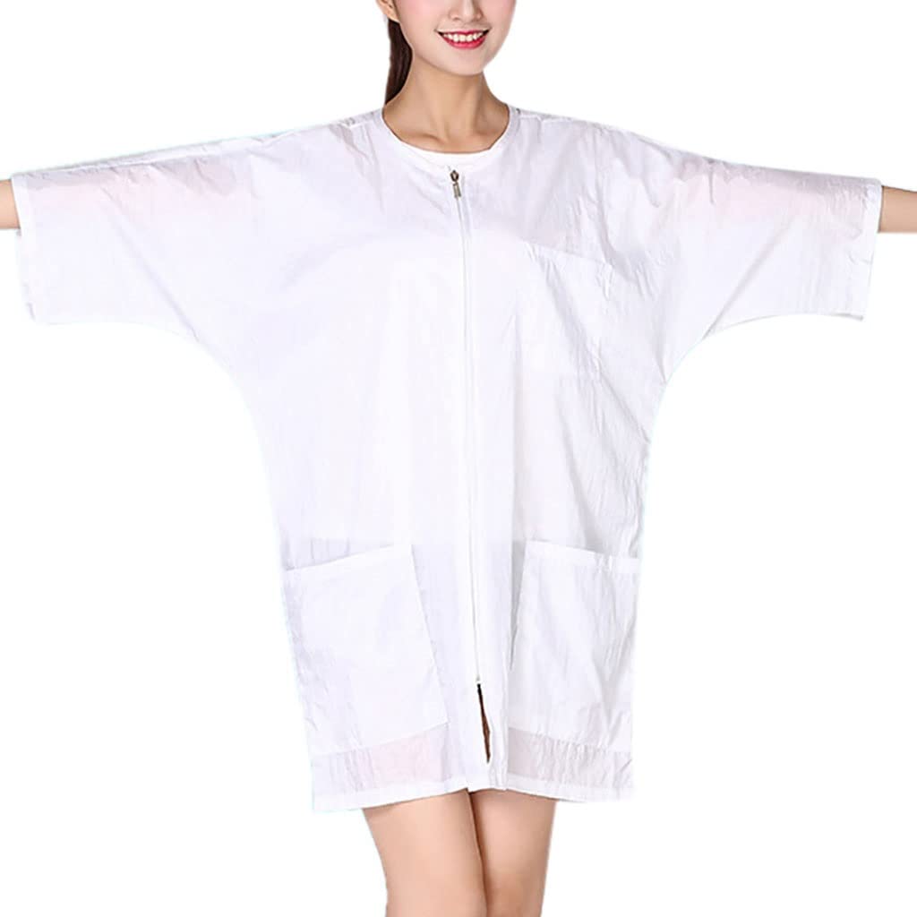 Waterproof Cloth Wrap Protect Barber Cape Apron Hair Cutting GownJacket with 2 Pockets and Zipper(D)